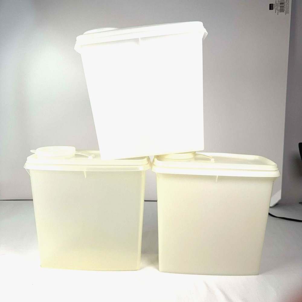 Vintage Tupperware Cereal Keeper Lot 3 Store Pour Containers Lids 469 470